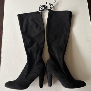 Unisa Black Over the Knee Faux Suede Heeled Boots, Size 6.5